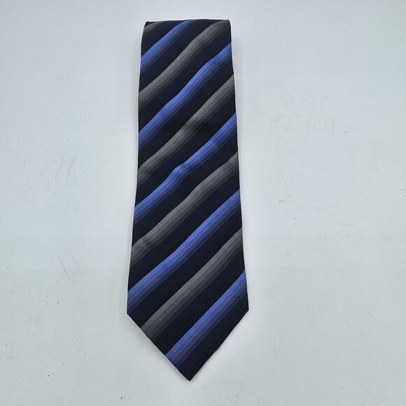 Necktie Mens Vintage Valerio Garati silk, Size 57 By 4 Inches Blue And Grey - Picture 2 of 7